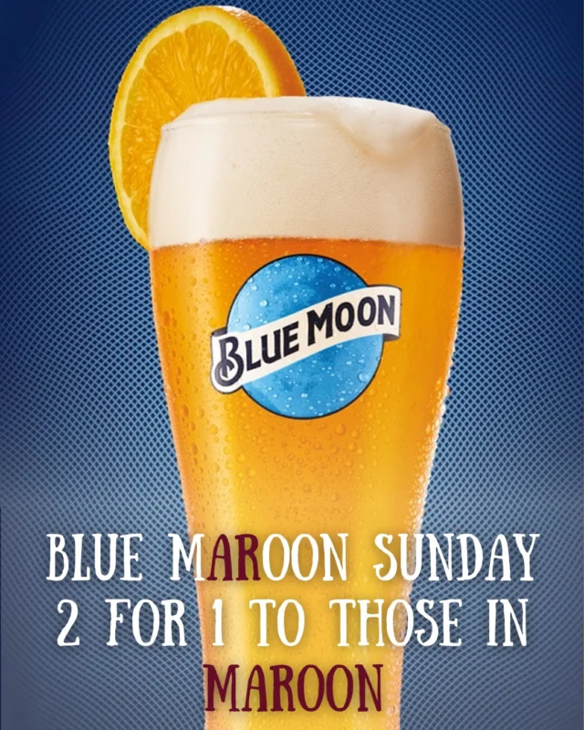 For all you mooners and marooners, 2 for 1 pints of blue moon this Sunday for the final. Gaillimh Abú! 🌚🍻🏐