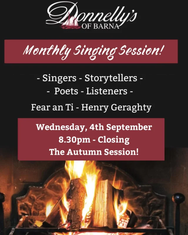 Make sure to pop in on the 4th September for our monthly session with Henry! 
Stories, poems, music agus craic as always!