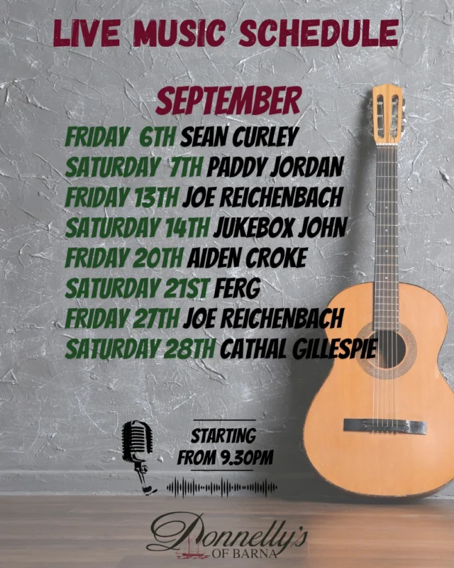 September music schedule, see you then! 🍻😁
