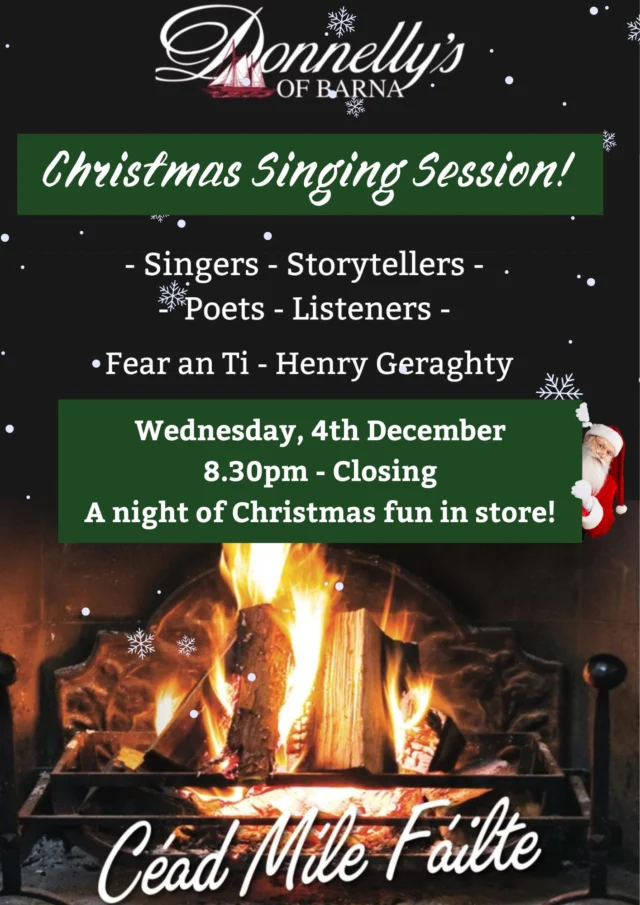 Wednesday 4th December.
A night of stories, songs, laughter and craic! 😁🍻