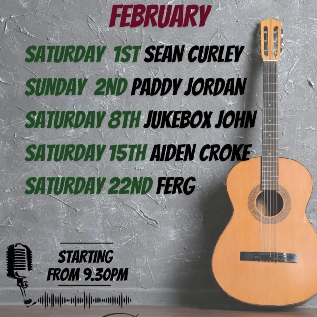 Live Music Schedule For February! 🎉🎼